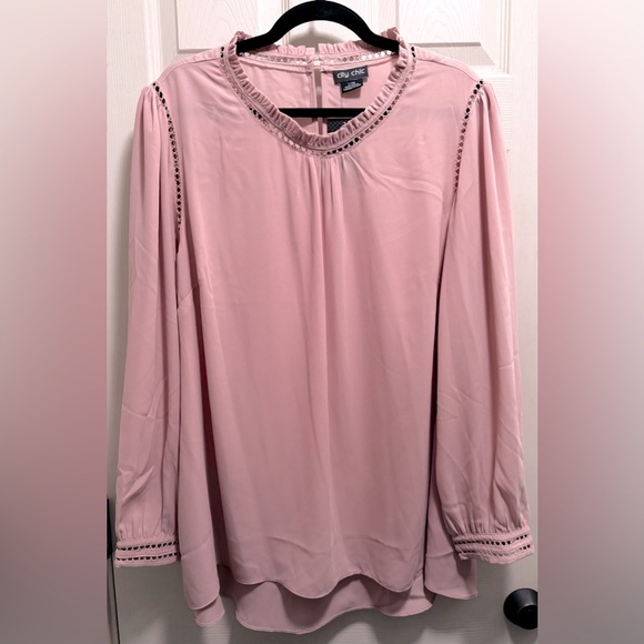 City Chic Tops - City Chic Blush Pink Blouse